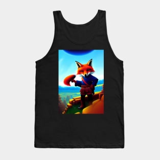 CUTE COMIC BOOK STYLE FOX Tank Top